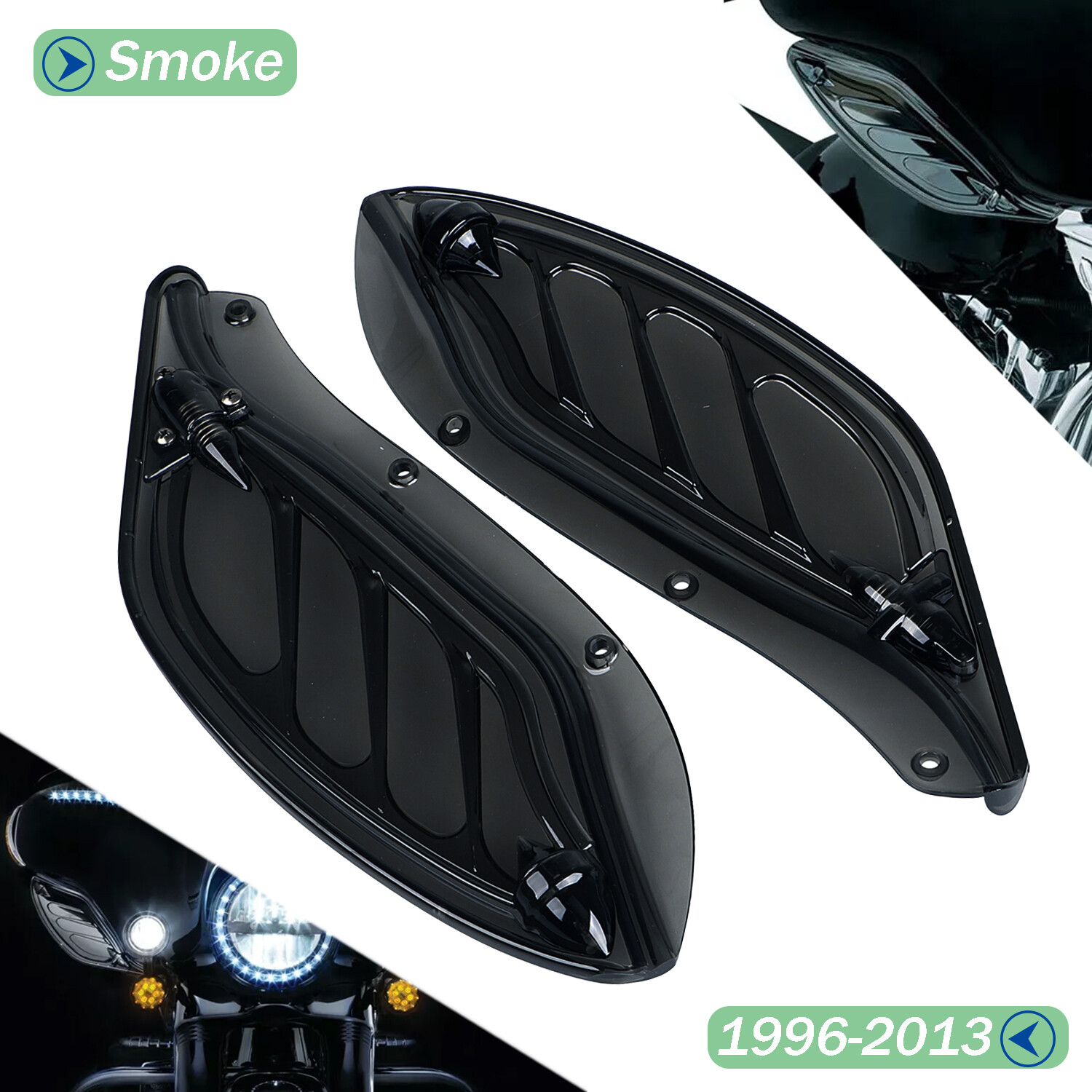 Smoke Adjustable Fairing Wind Air Deflector For Harley Electra Street Classic