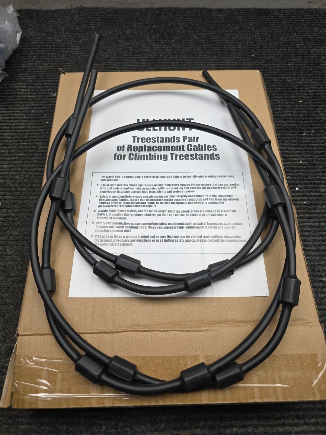 UllHunt Treestands Pair of Replacement Cables for Climbing Treestands, Black
