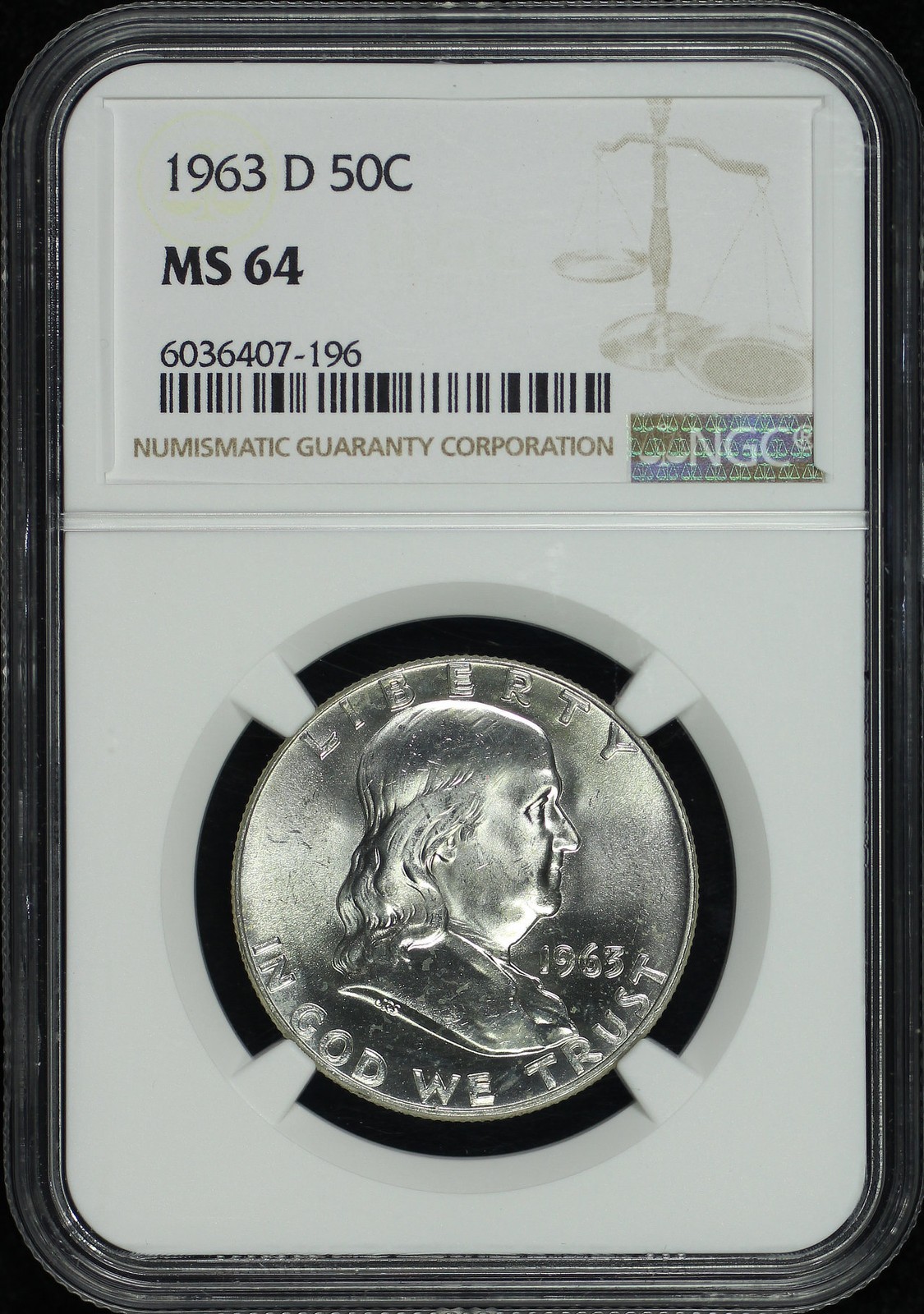 1963-D Franklin Half Dollar NGC MS-64