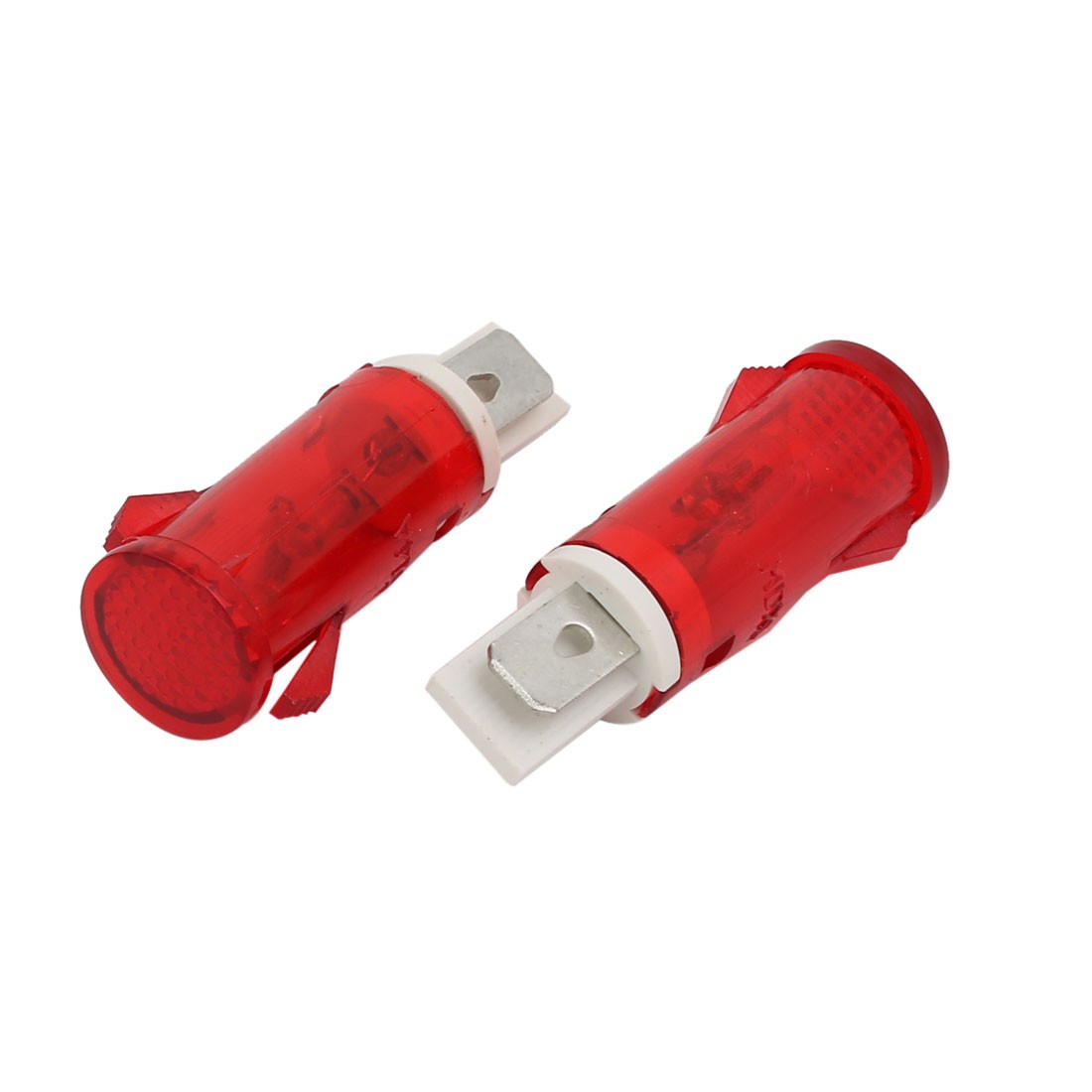 2 Pcs AC220V MDX-14A Round Plastic Indicator Pilot Light Signal Lamp