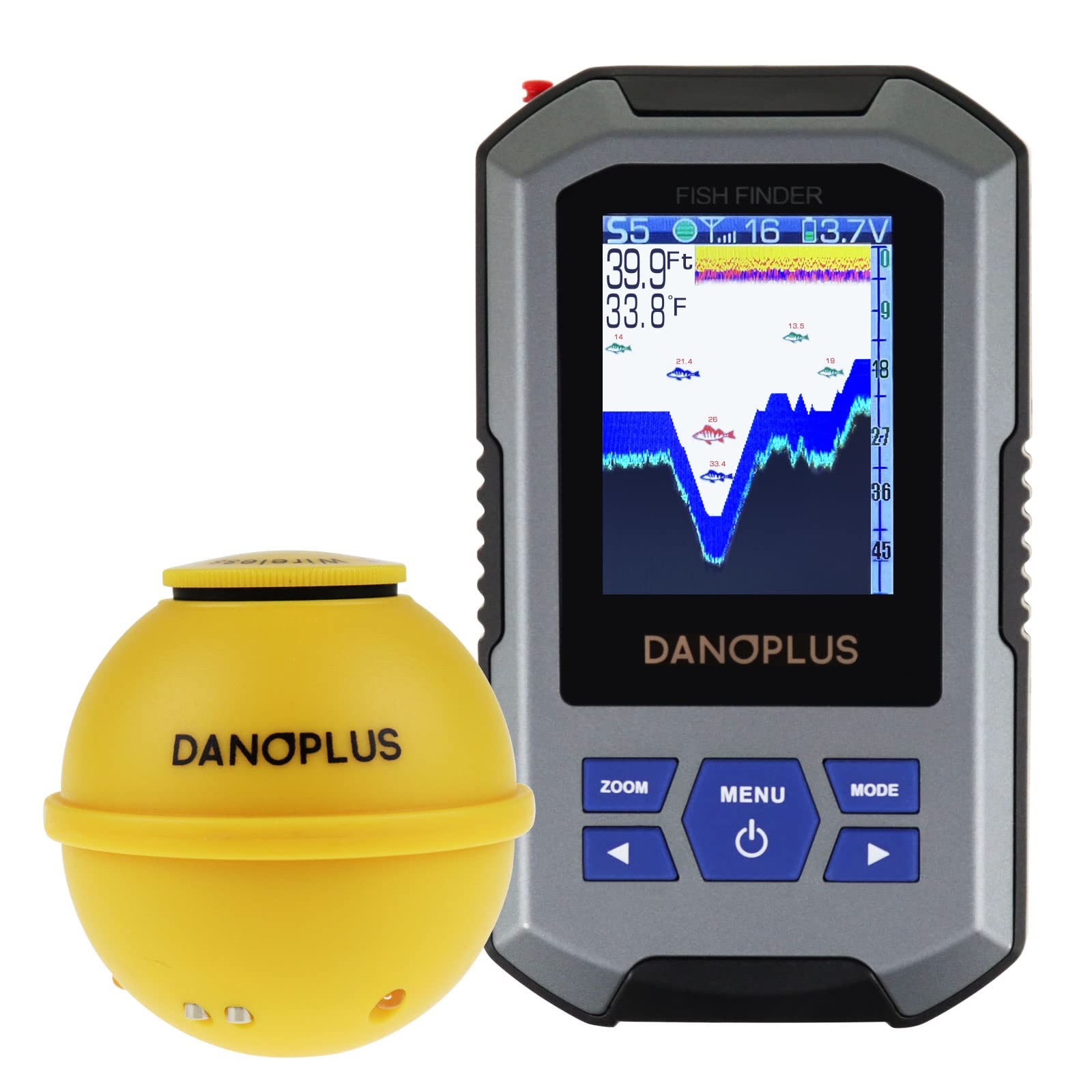 Wireless Fish Finder Portable Fishfinder Sonar Sensor 147feet Depth Detection Re