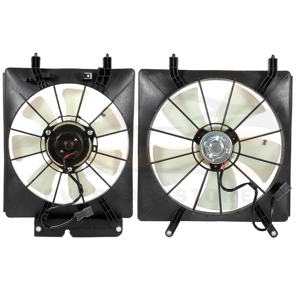 For 2003-2006 Honda Element 2.4L 2Pcs Radiator Condenser Cooling Fan Assembly