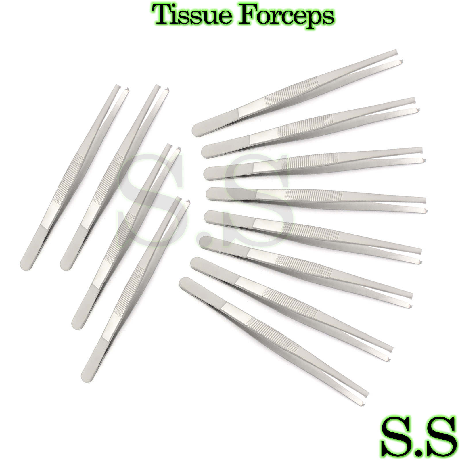 12 Thumb Tissue Forceps (1x2 Teeth) 5.50" Surgical Veterinary Economy Grade