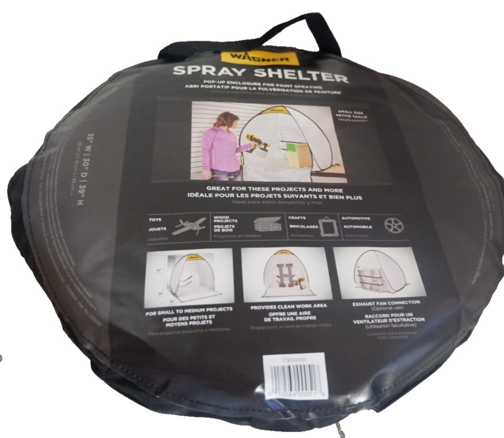 Wagner Spray Shelter Small Pop-Up Enclosure For Paint Spraying 35"x30"x39"