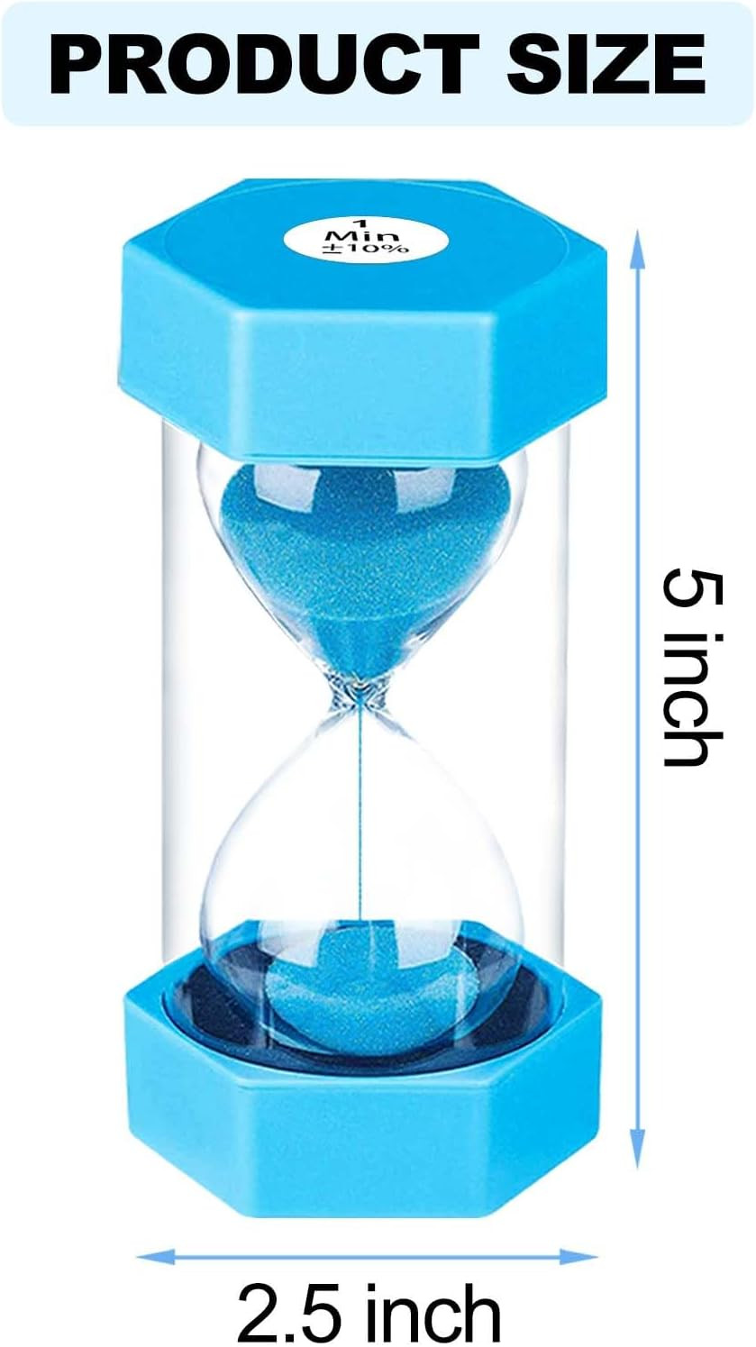 20 Minute Hourglass Sand Timer: Large Unbreakable Colorful Sand Clock, Plastic B
