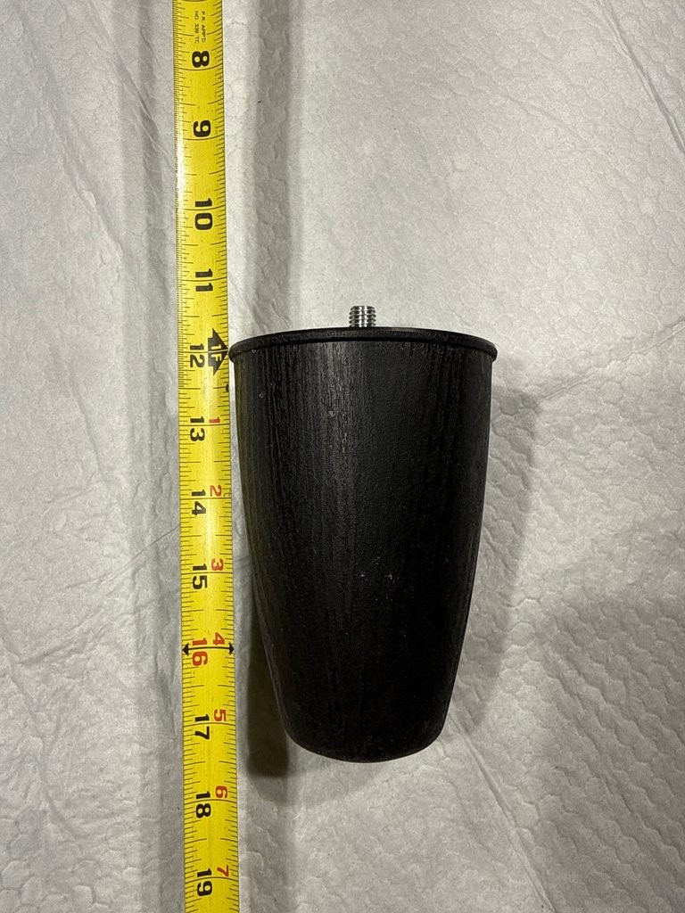 Black Plastic Furniture Leg with Metal Screw