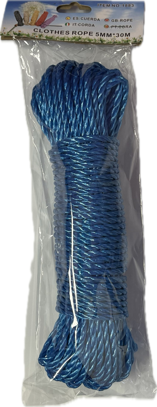 98 FT Rope Plastic Clothesline Rose Household Outdoor Laundry Rope Red or Blue