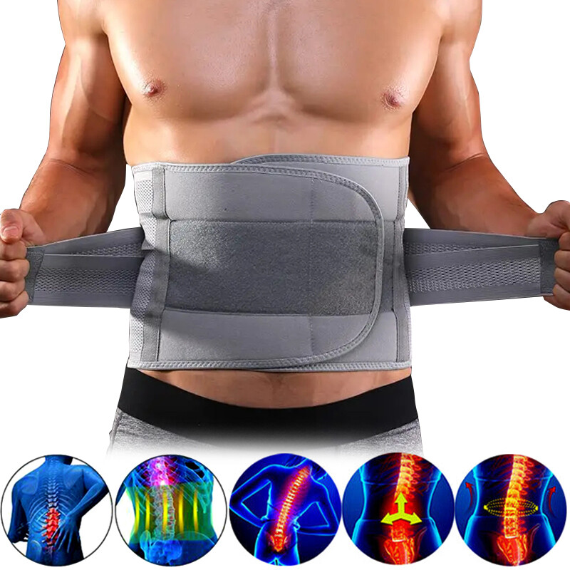 Men Women Umbilical Hernia Belt Lower Back Brace Lumbar Support Pain Relief Belt