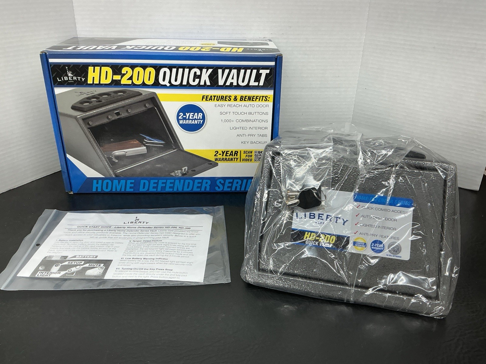 Liberty Safe HD-200 Quick Access Handgun Vault w/ Keypad & Key – New Open Box