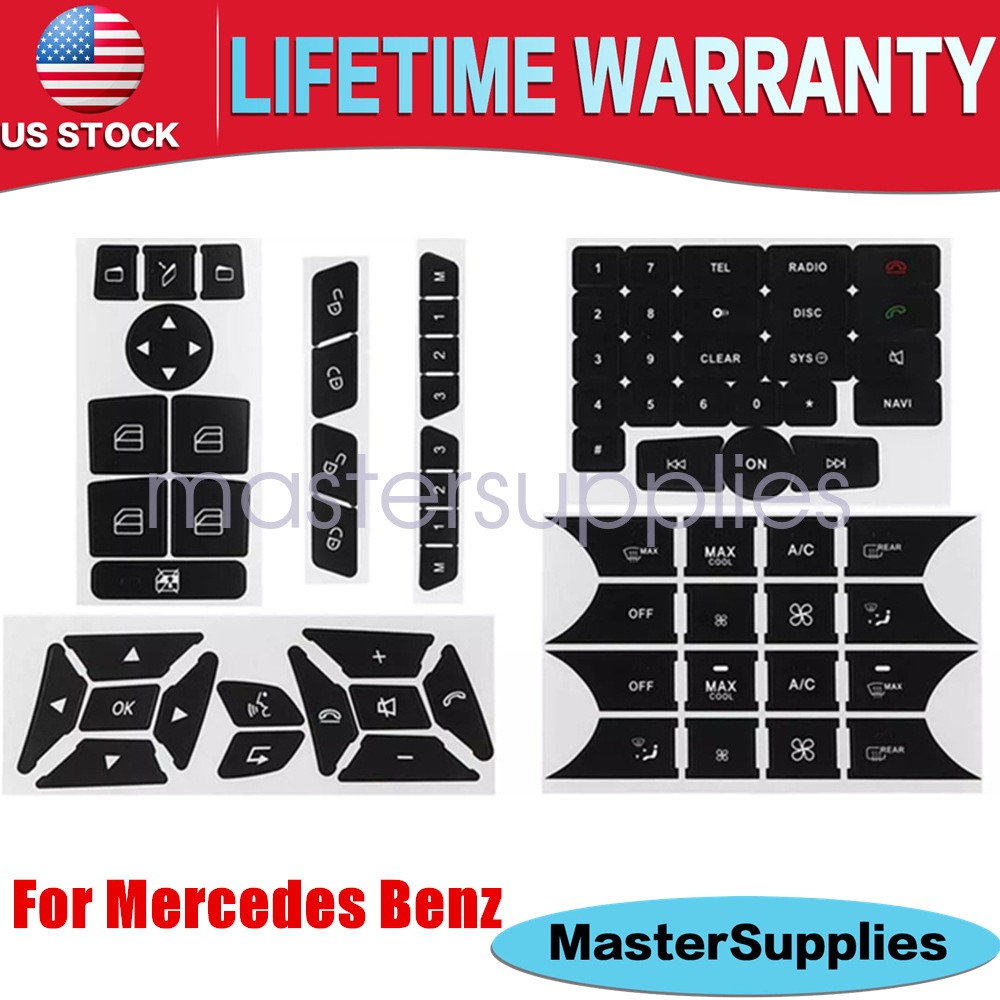 Fit Mercedes Benz C E GLA Repair Button Door Steering A/C Window Radio Sticker