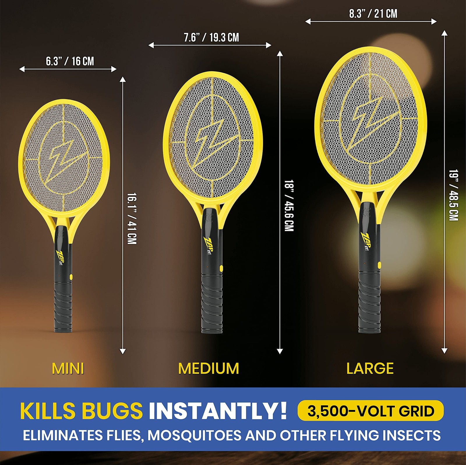 Zap It Bug Zapper Battery Powered (2xAA ) Bug Zapper Racket, 3,500 Volt, 2 Pack