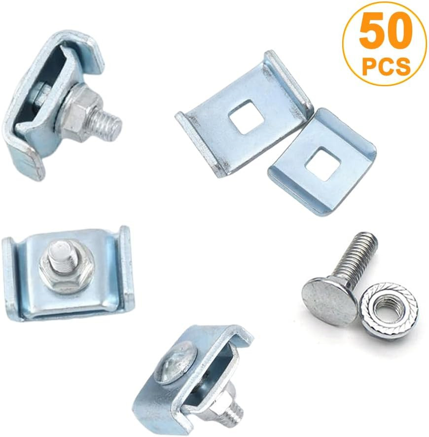 50 Pack Wire Mesh Cable Tray Coupler Kit, Steel Bracket Hardware Components for