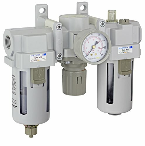 PneumaticPlus Air Filter Regulator Lubricator Combo 1/2" NPT 250 PSI SAU400-N04G