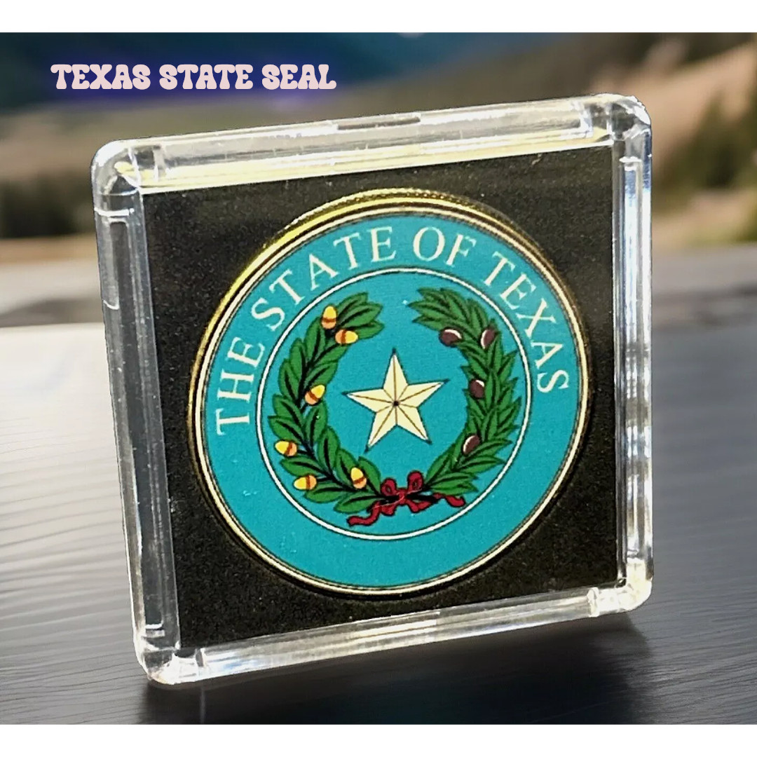 Great State of Texas USA State Seal Colorized Collectible Challenge Coin W CASE!