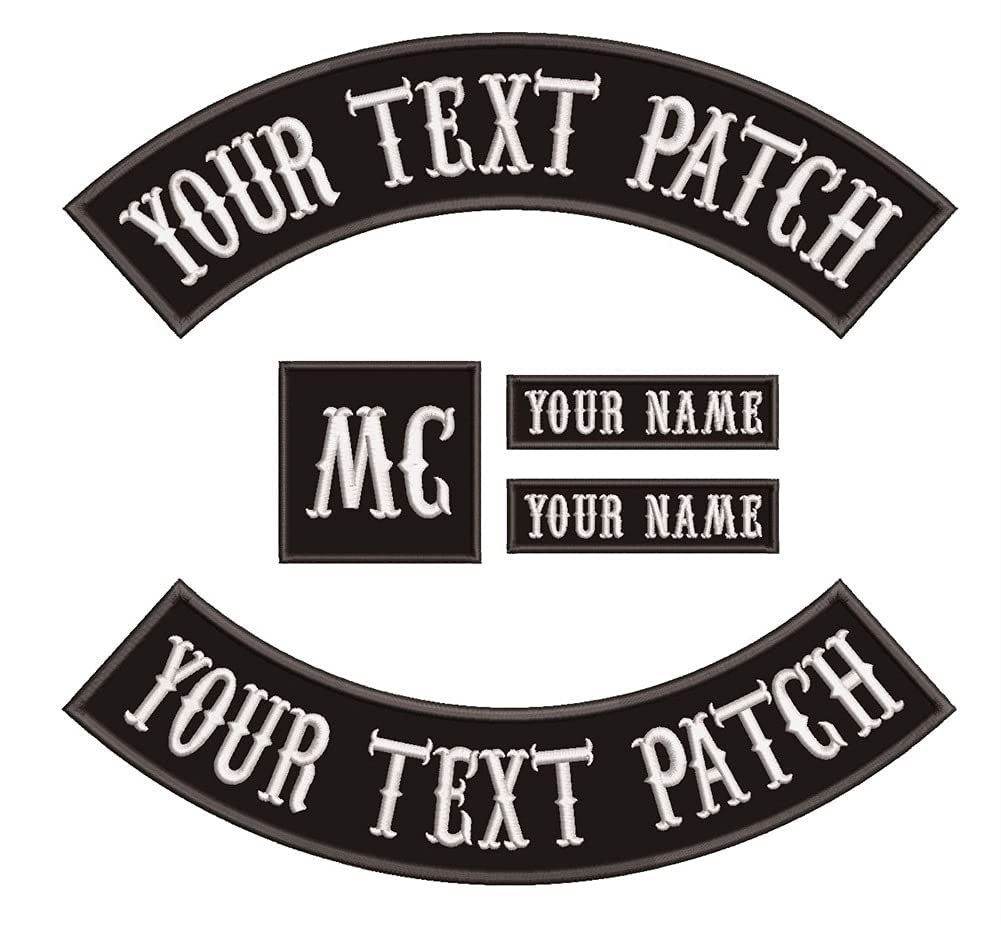 Custom Rocker Patches Iron On Personalized Biker Vest Jacket 5 Pc