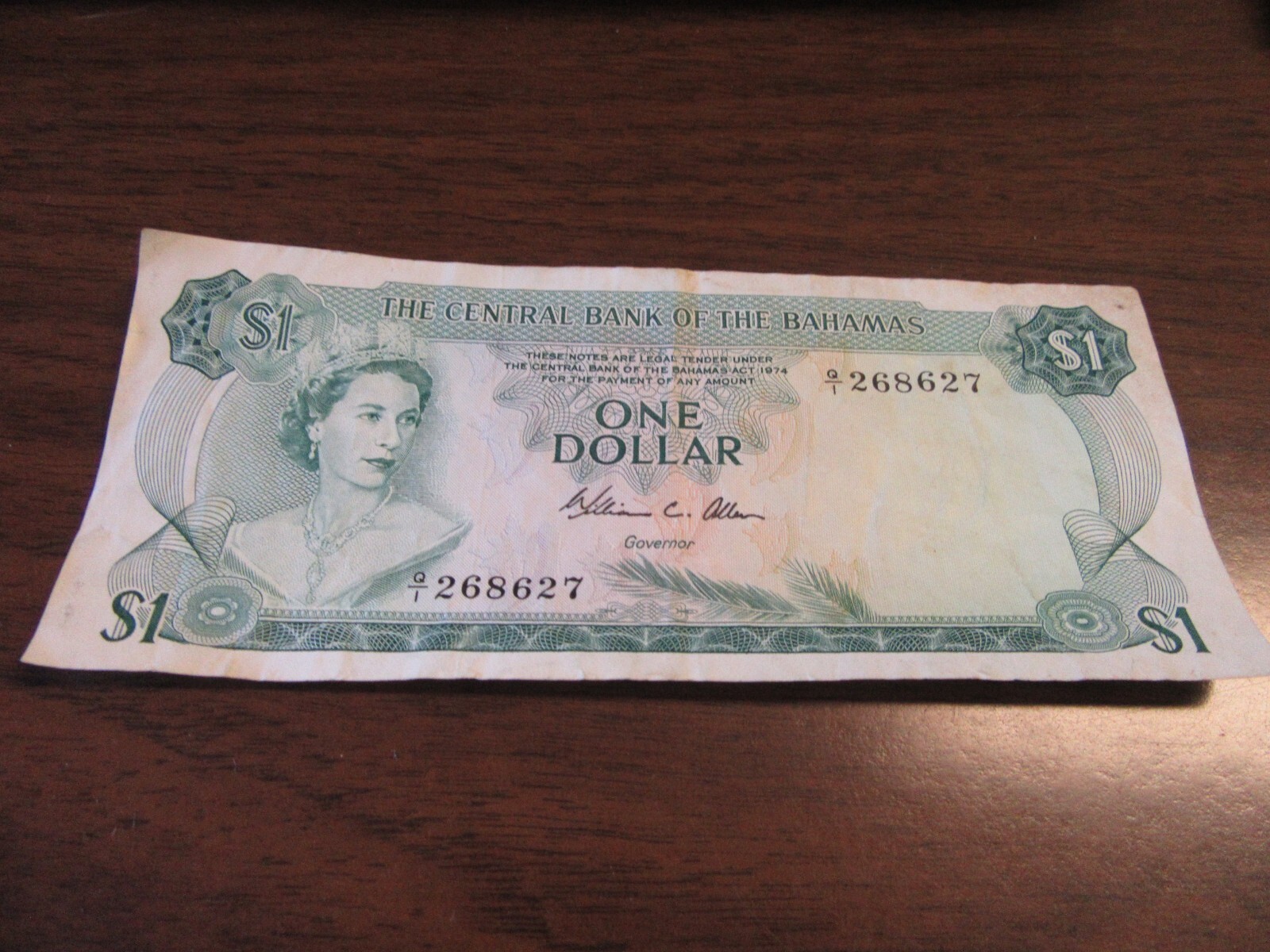 Central Bank of the Bahamas One Dollar Note      c27 #1