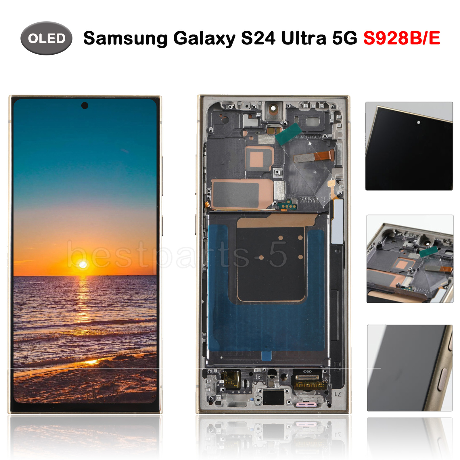 Samsung Galaxy S24 Ultra 5G S928B/E/U/W OLED Display Screen Frame Assembly Black