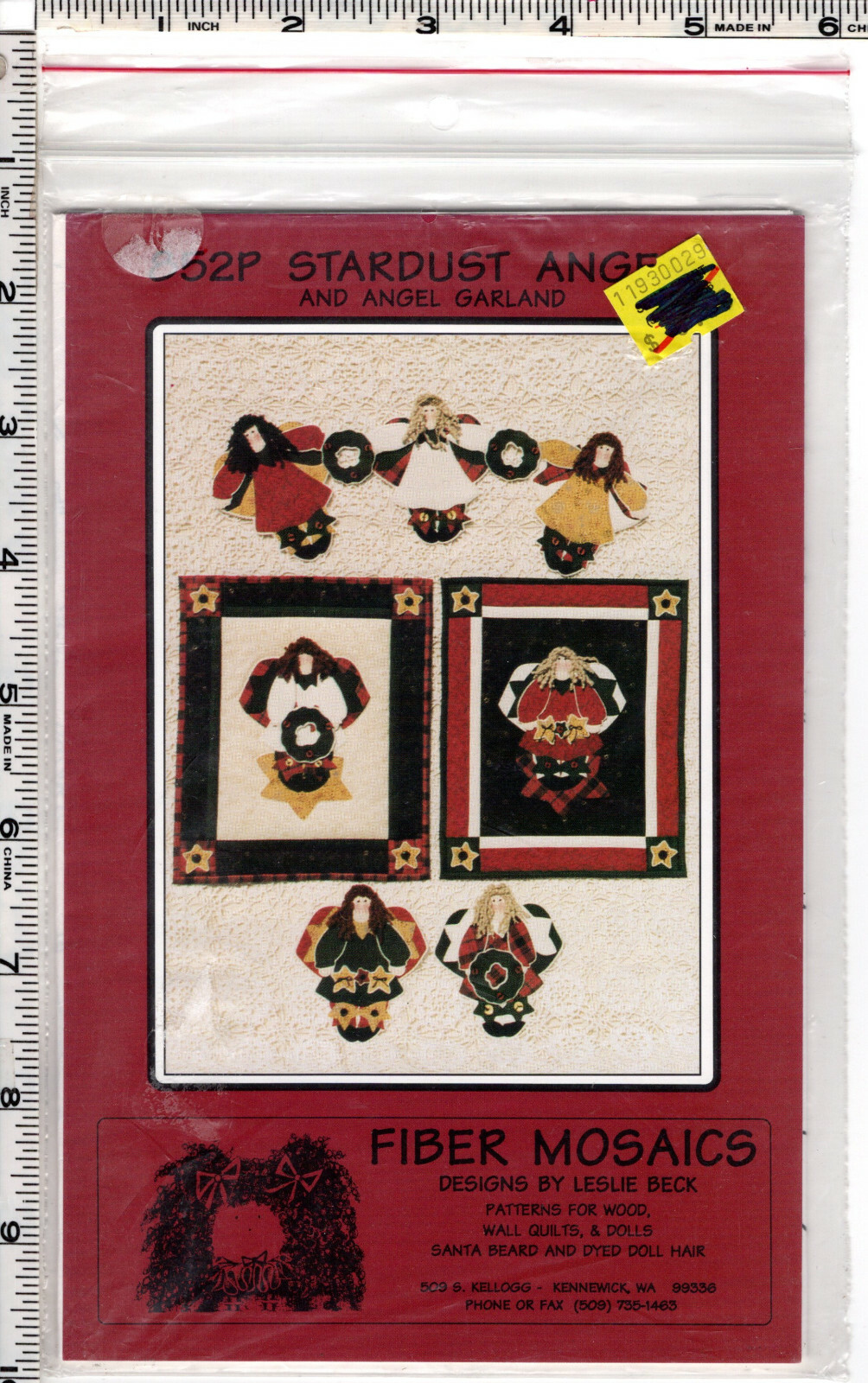 "Stardust Angels" ©1993 Fiber Mosaics Sewing Quilting Applique Pattern 852P NEW