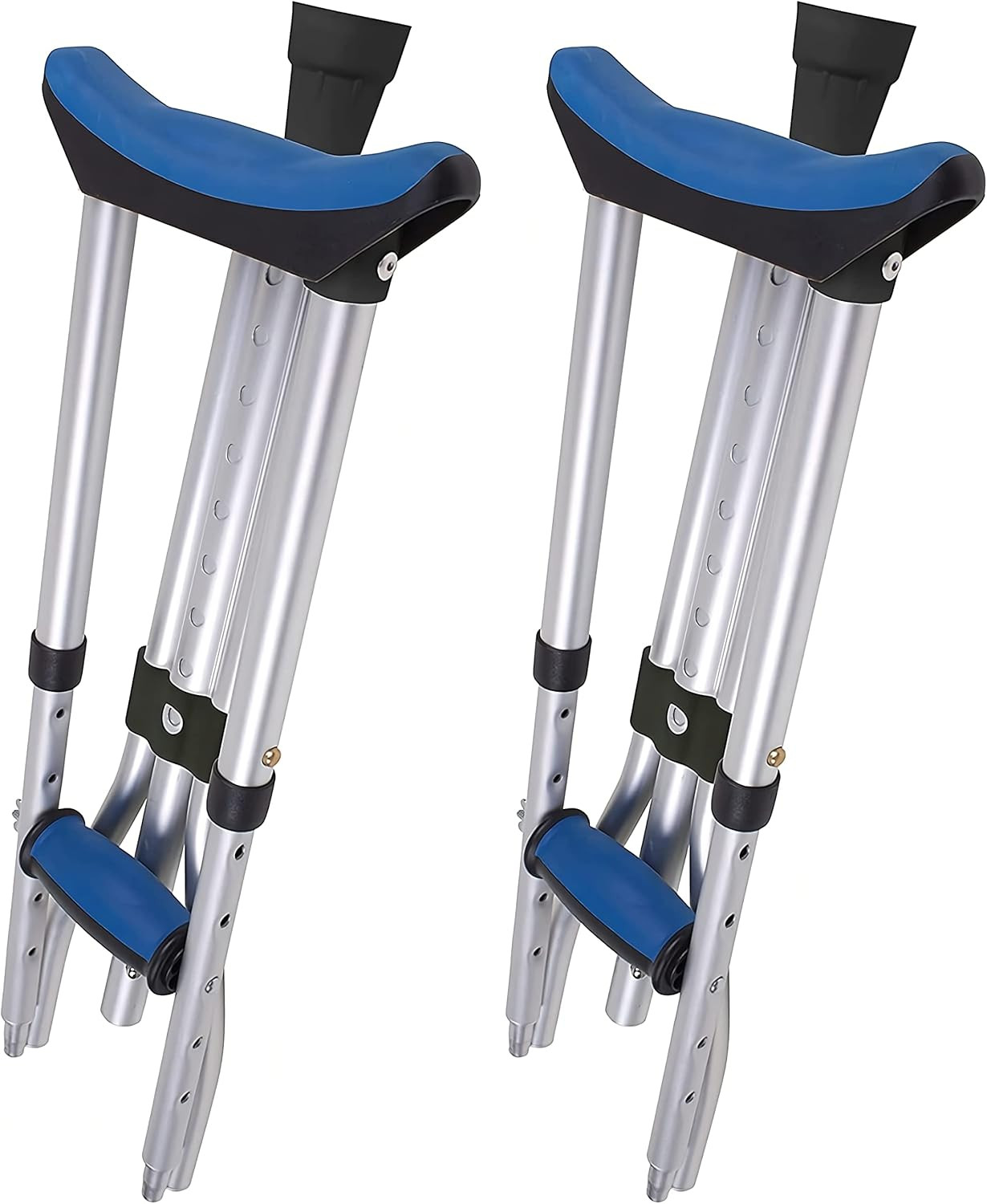 Folding Aluminum under Arm Crutches - Lightweight Crutches for Adults 4'11" t...