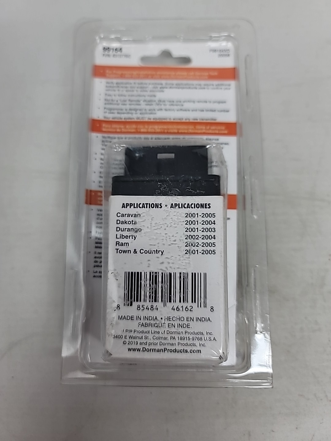 Dorman 99164 Black Keyless Entry Remote 3 Button Compatible Fits Chrysler