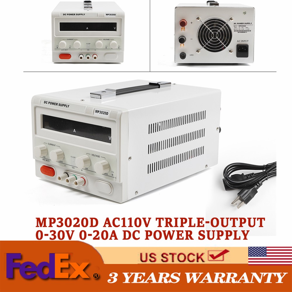 MP3020D 30V 20A DC Power Supply Variable Adjustable High Precision Digital Cord