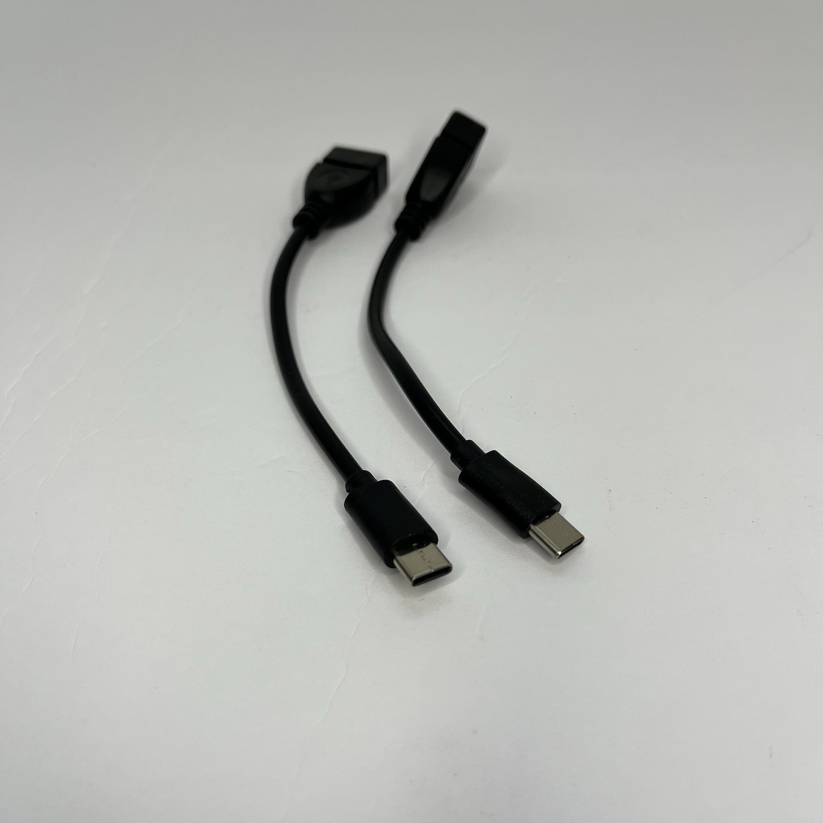 2 Pack Black USB Type-C to USB Type-A (Male To Female) Adapter Cable Charger