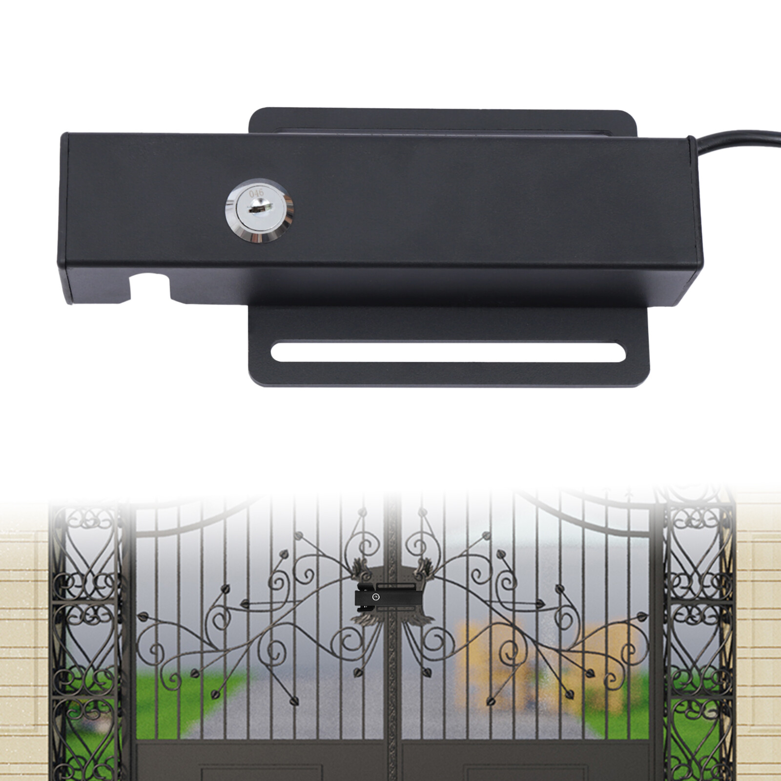 Automatic Gate Lock DS02 for Swing Gates with Manual Keys Secure Rolling Teeth