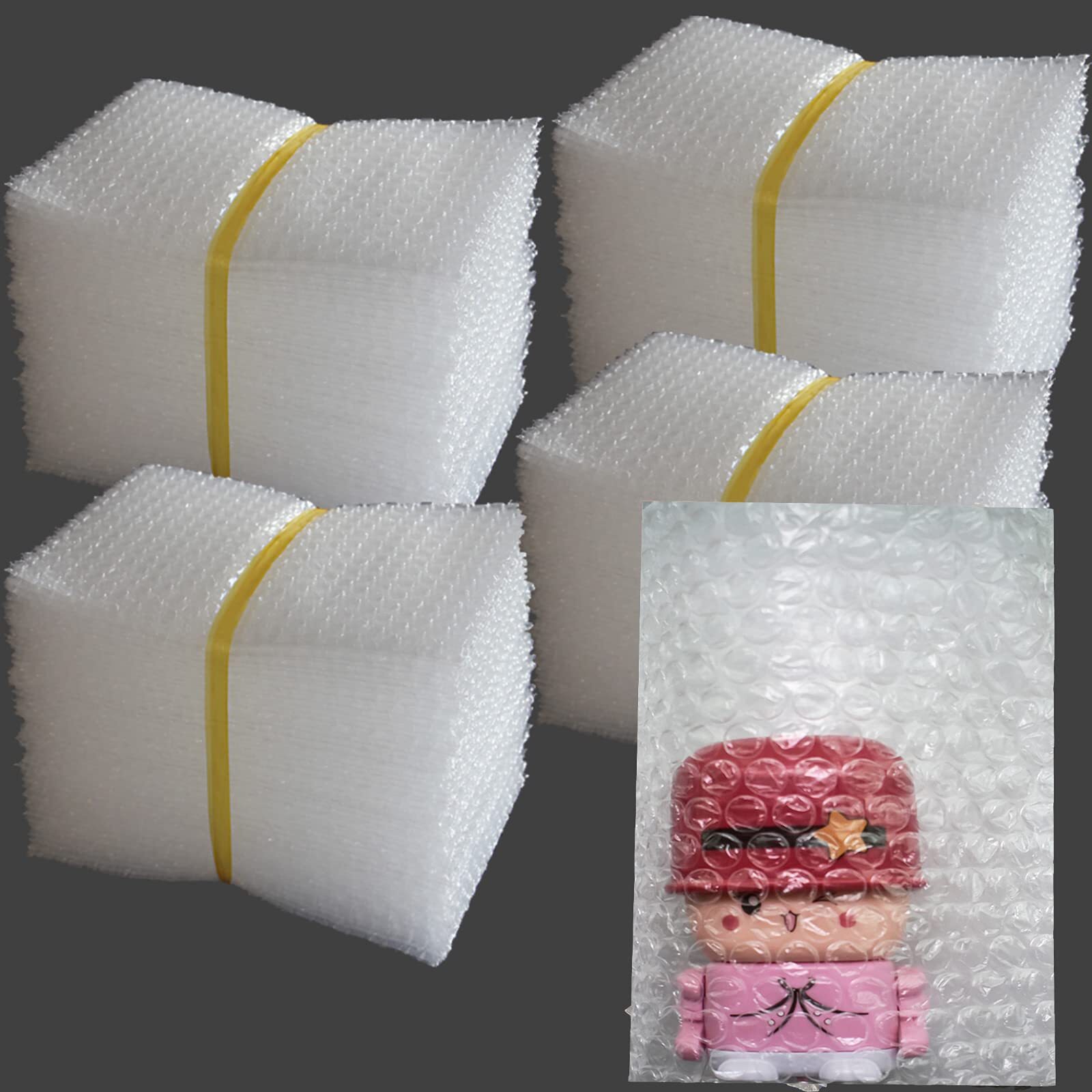 200 Pack 6x8 Inch Clear Bubble Pouch Bags for Moving Shipping Storage Cushioning
