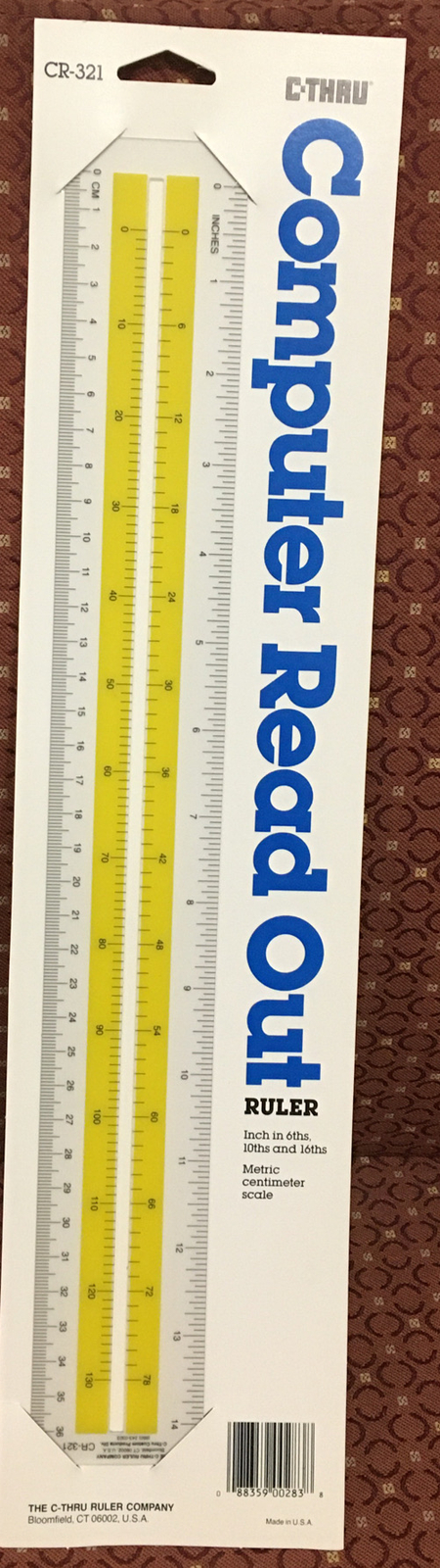 C- Thru Clear Plastic Computer Read Out Ruler, CR-321 - New