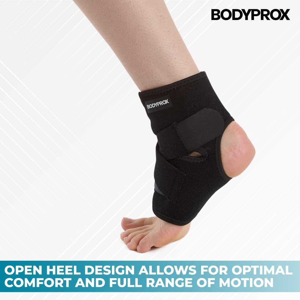 Bodyprox Ankle Support Brace, Breathable Adjustable Wrap, 1 Pack | for Men & Wom