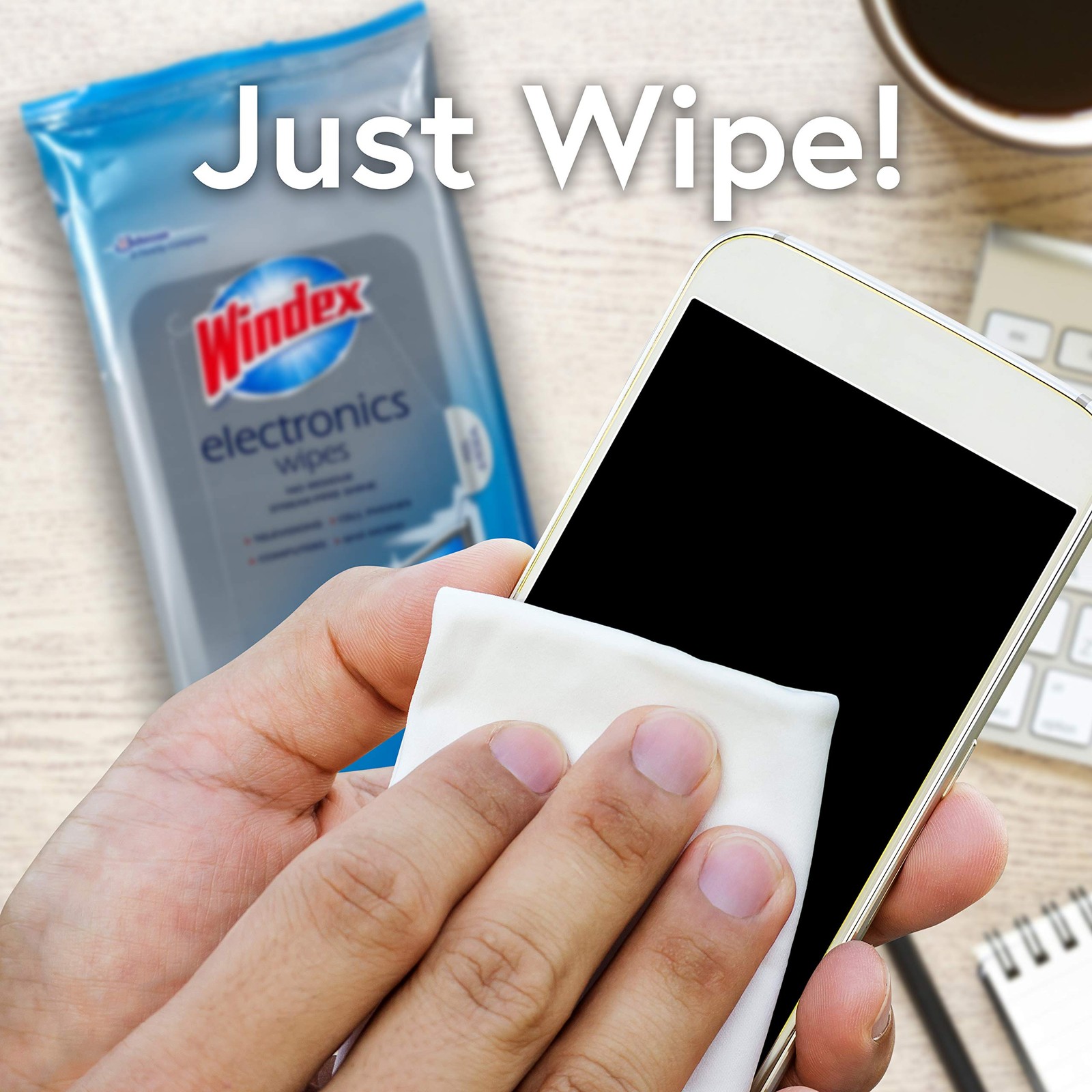 Windex Electronics Wipes, Pre-Moistened Screen Wipes Clean and Provide a