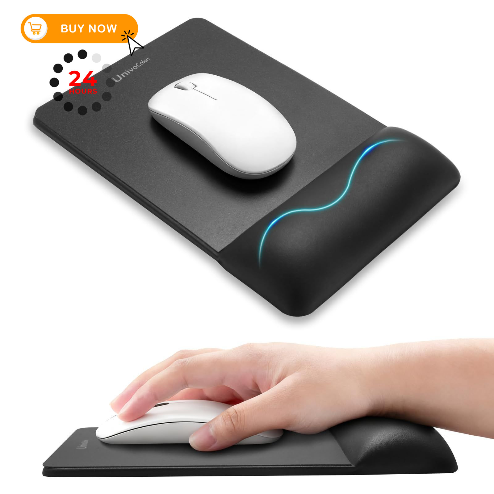 univo colors Mini Size Mouse Pad for Business Trips and Size, Mini_black
