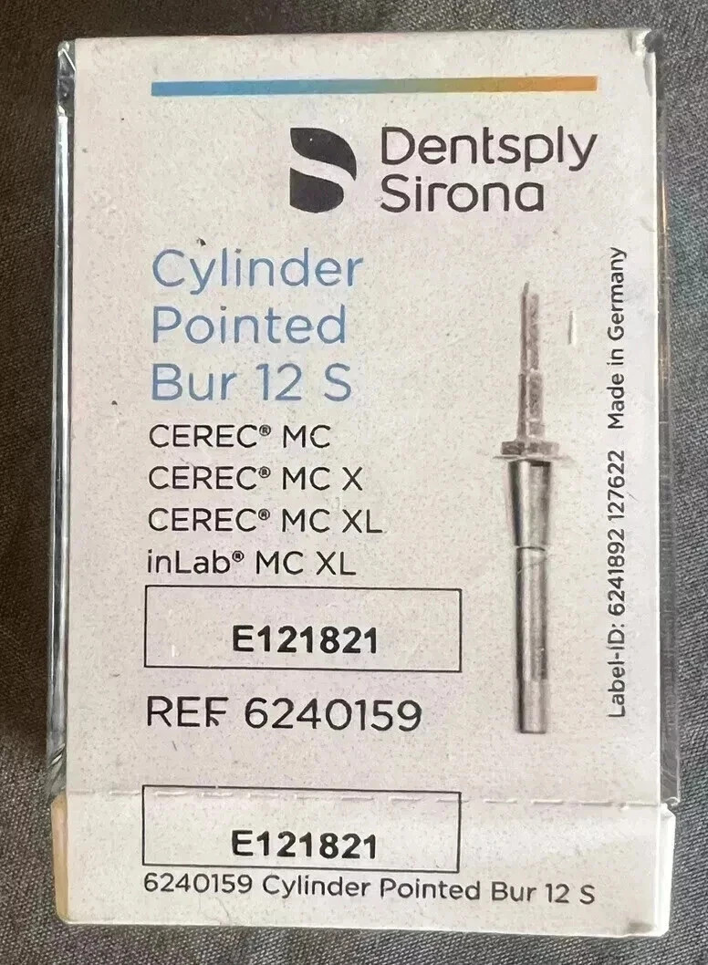 Brand New Sealed CEREC® MCXL Cylinder Pointed Bur #12S