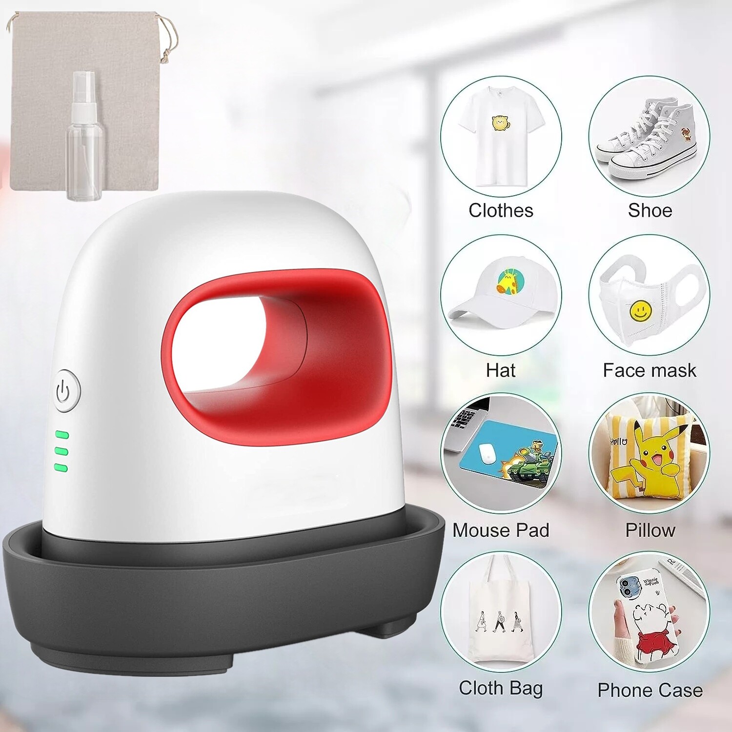 Mini Heat Press Machine Iron for Crafts Portable Heat Press Easy for T-Shirts