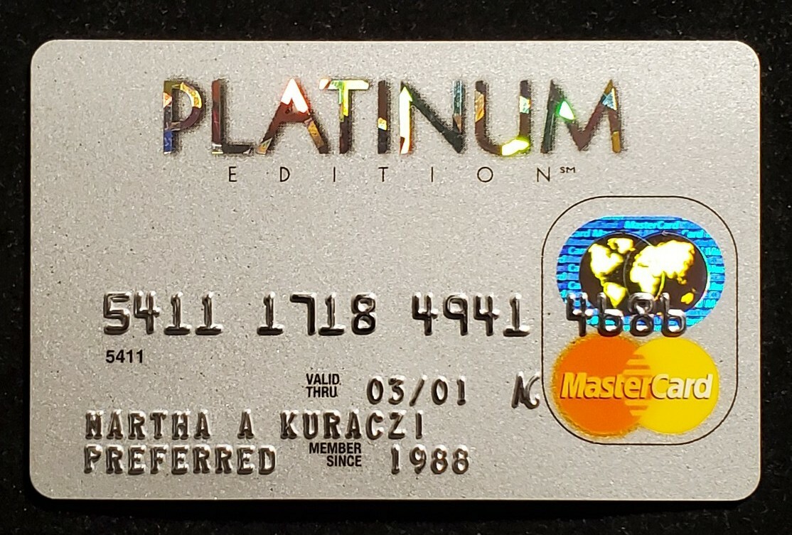 MasterCard Platinum Edition exp 2001  cc1254