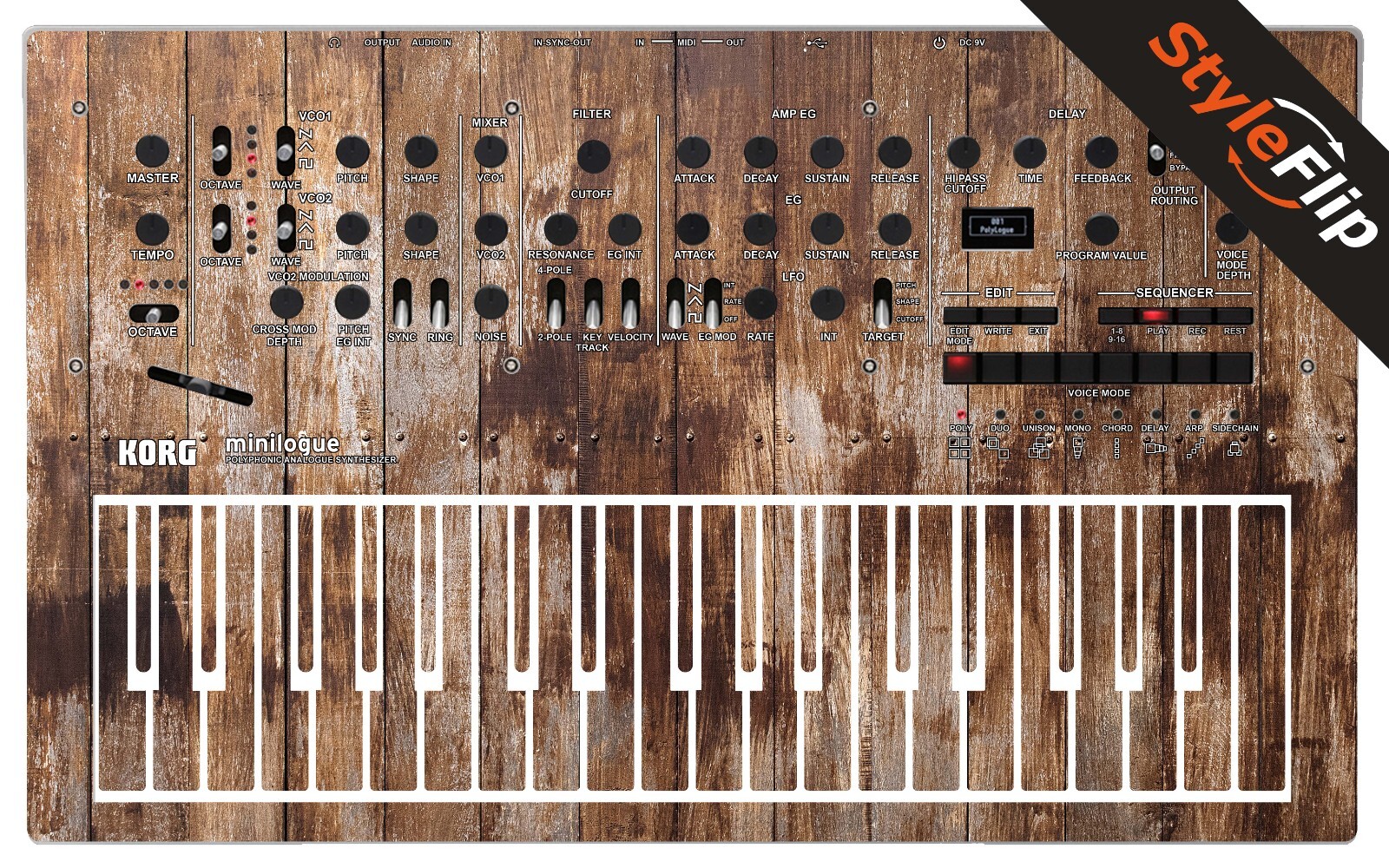 Korg Minilogue Skin | Wood 1 | Protective Decal | StyleFlip Skins
