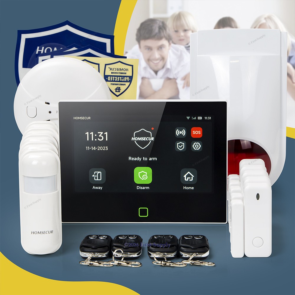 HOMSECUR Wireless WIFI 4G 2G SMS Autodial LCD Home House 7" Alarm System