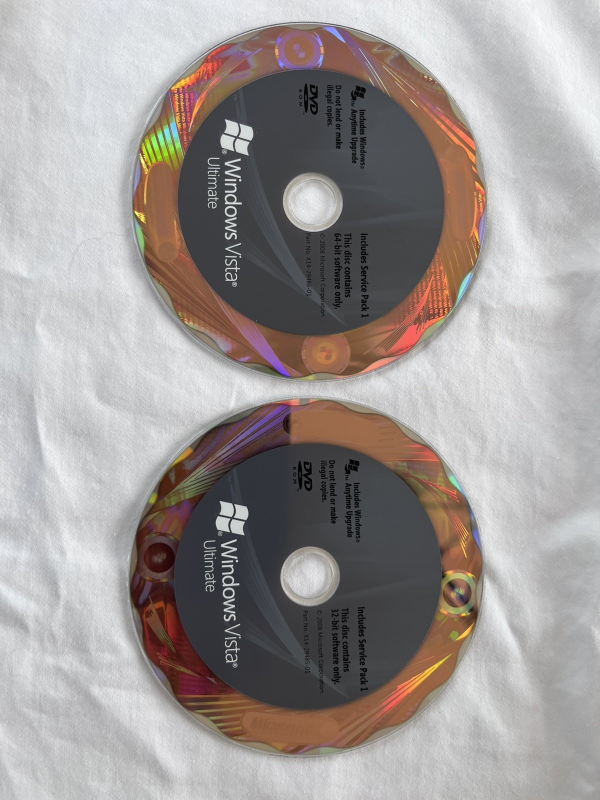 Microsoft Windows Vista Ultimate Full 32 Bit & 64 Bit DVDs