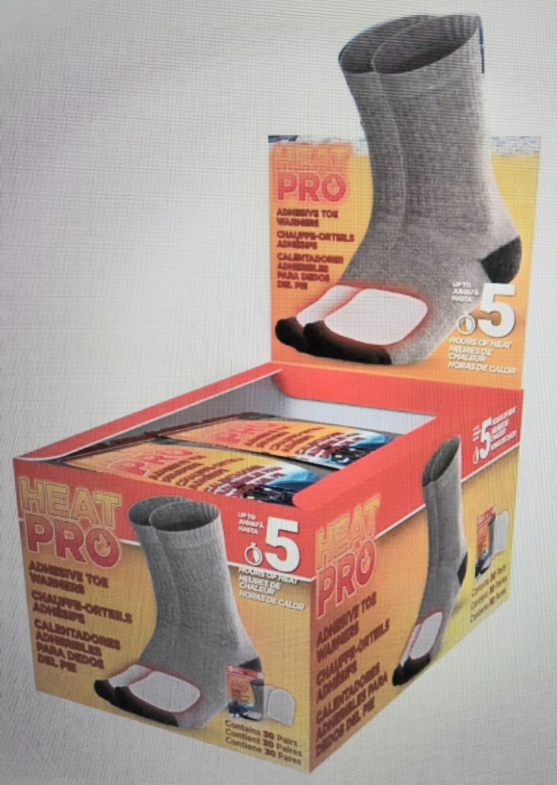 10 X Heat Pro Adhesive Toe Warmers 30 Pairs 60Individual 5 Hrs Heat EXP 2029 Lot