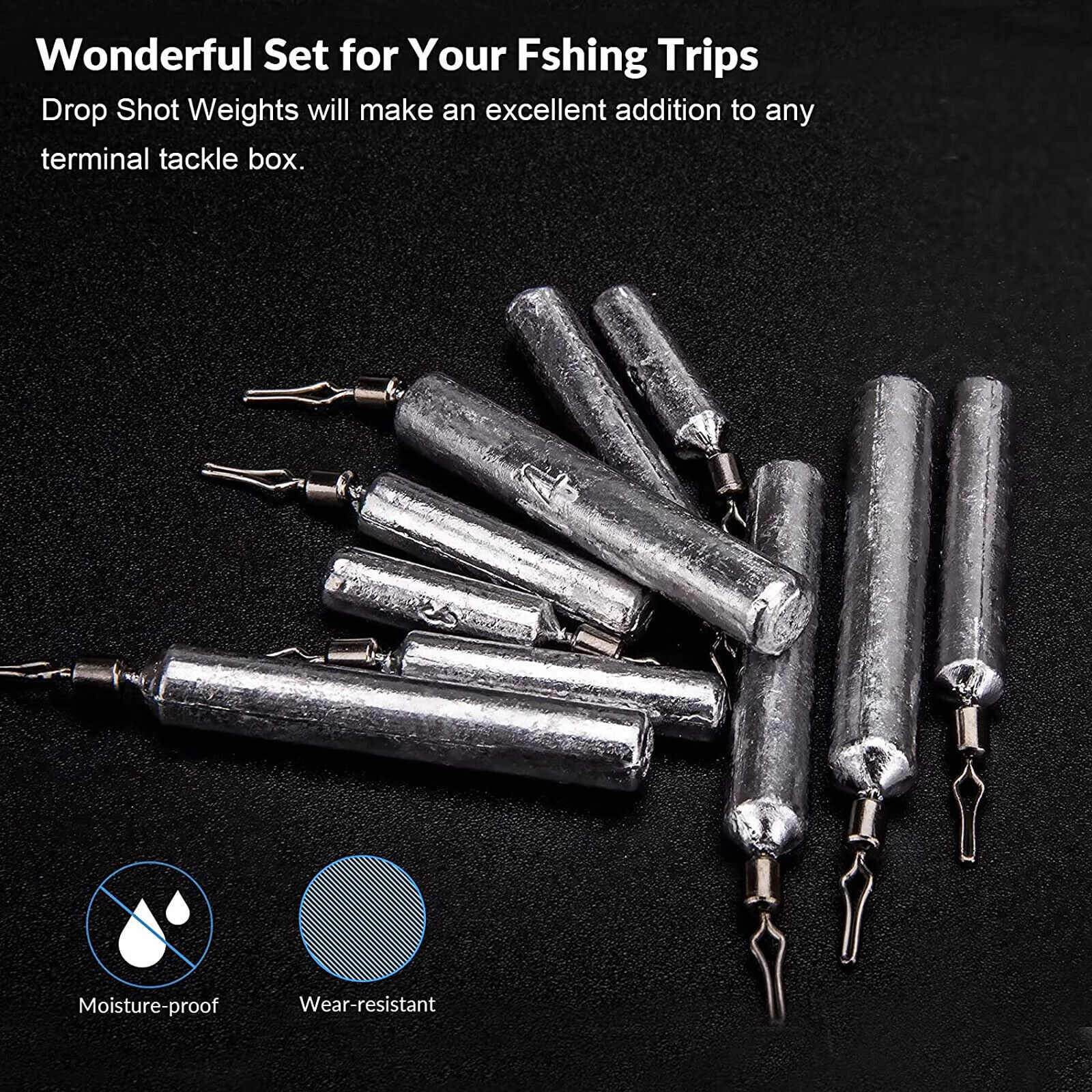 28pcs Fishing Weights Fishing Sinker Drop Shot Weights Fishing Weights Kit US