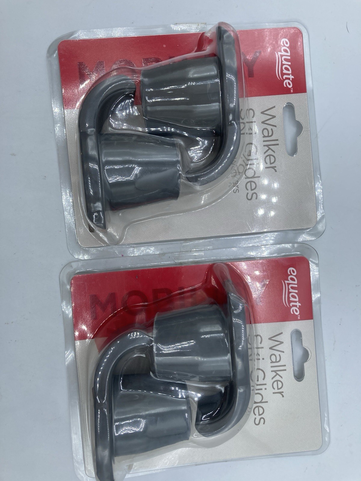BRAND NEW LOT OF 2 Equate Walker Ski Glides Gray Mobility Accessory SEALED NIP
