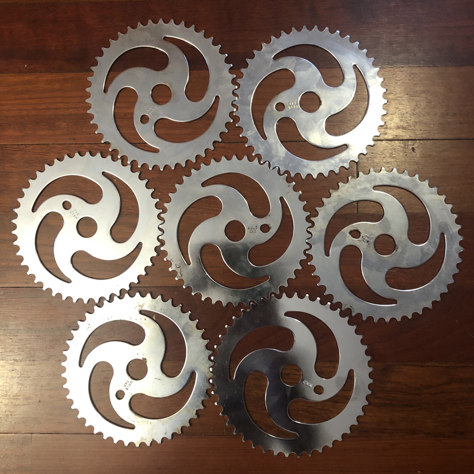 Lot of Eight (8) WALD 542 Chainrings • 42T • 1/2" Pitch/1/8" Chain • SOME RUST