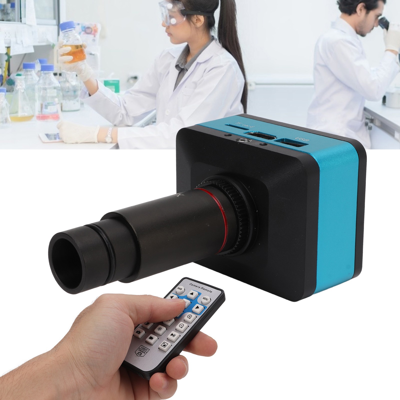 4K 12MP 60FPS Industrial Microscope Camera With 0.5X Lens