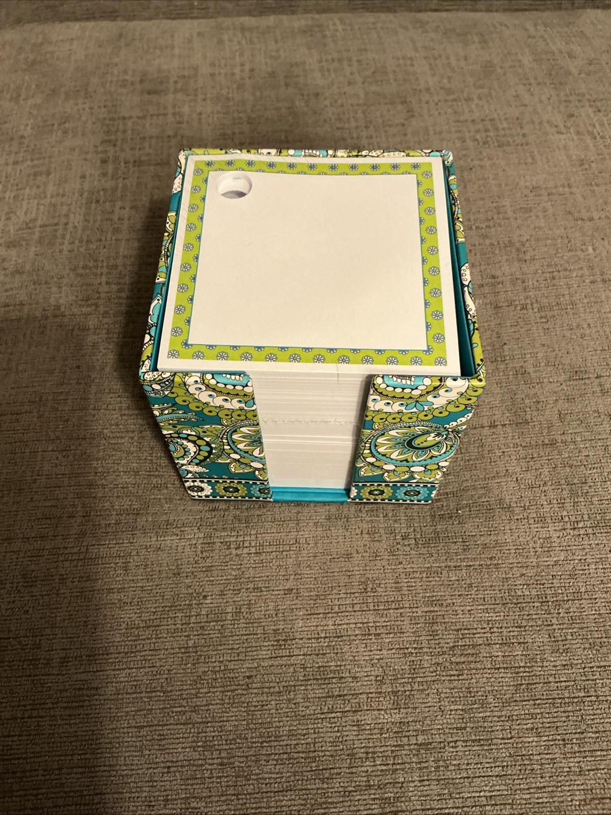 Vera Bradley Take Note Cube Peacock 600 notes pen holder New Sealed