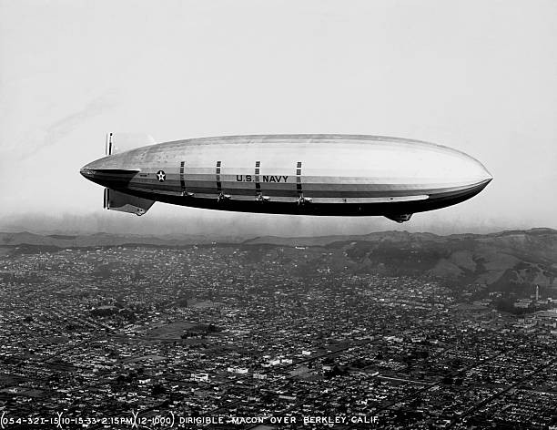 Navy Airship Uss Macon(Zrs-5) In Flight Old Aviation Photo