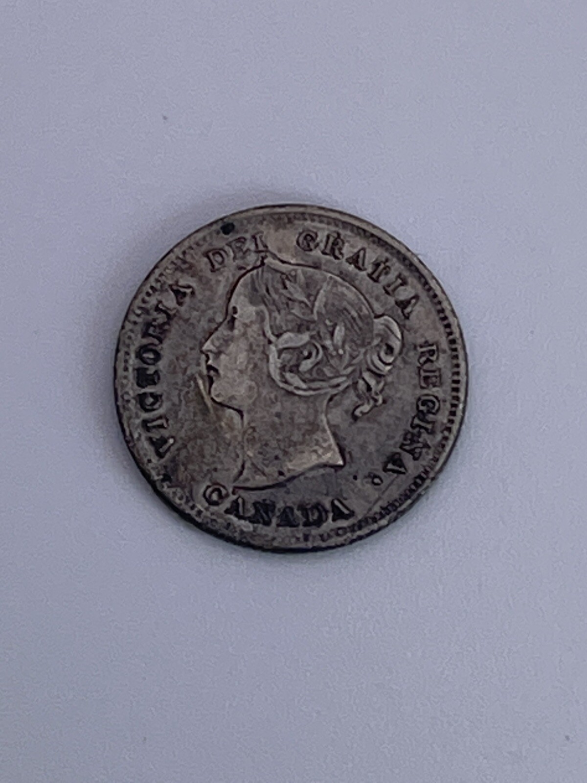 1892 Canada 5 Cents Silver - Young Victoria VF