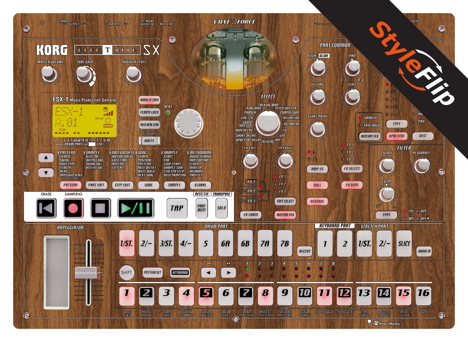 Korg Electribe SX ESX-1 Skin | Wood #2 | Protective Decal | StyleFlip Skins