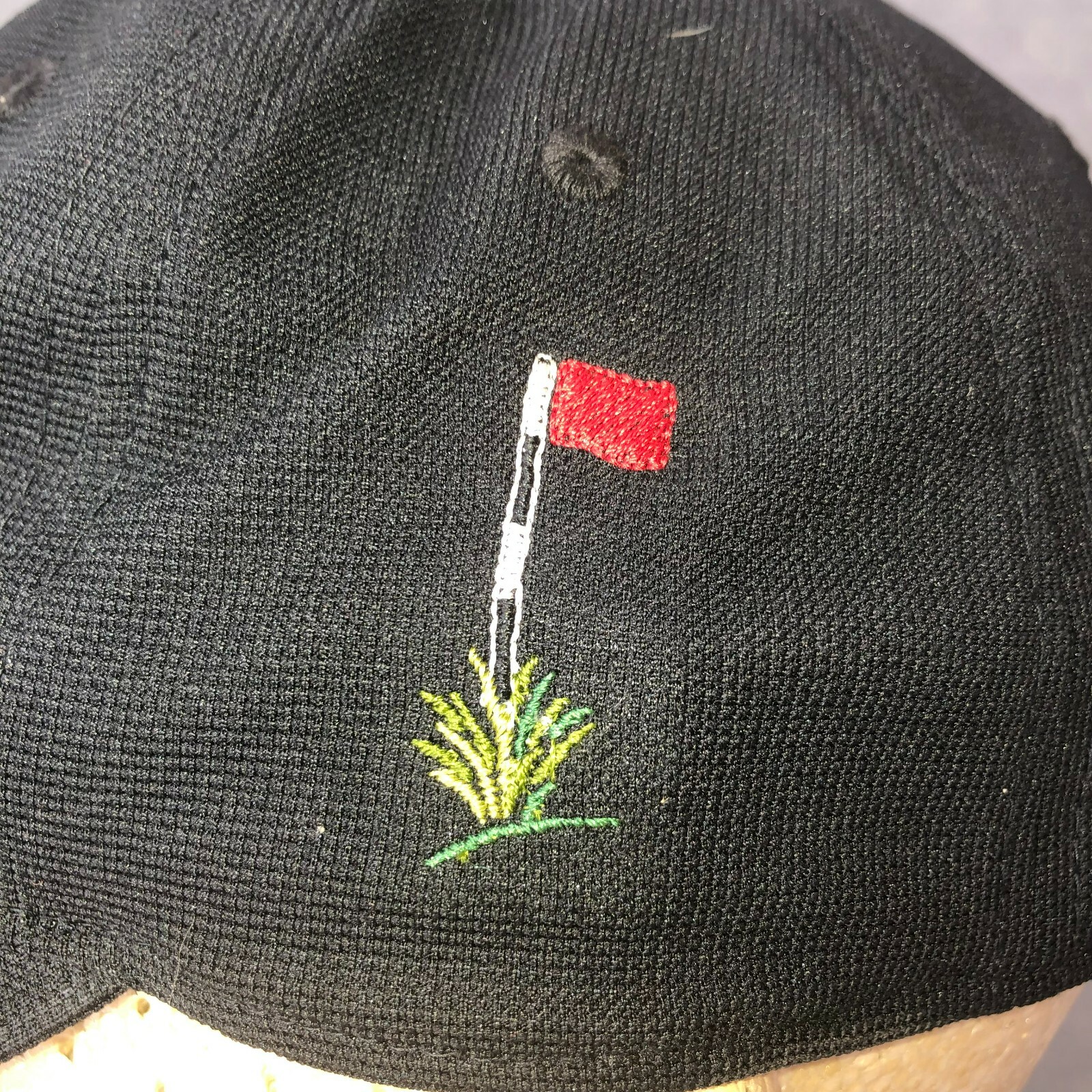 Callaway Golf Black Adjustable Golf Hat/Cap Embroidered Flag L/XL Flex