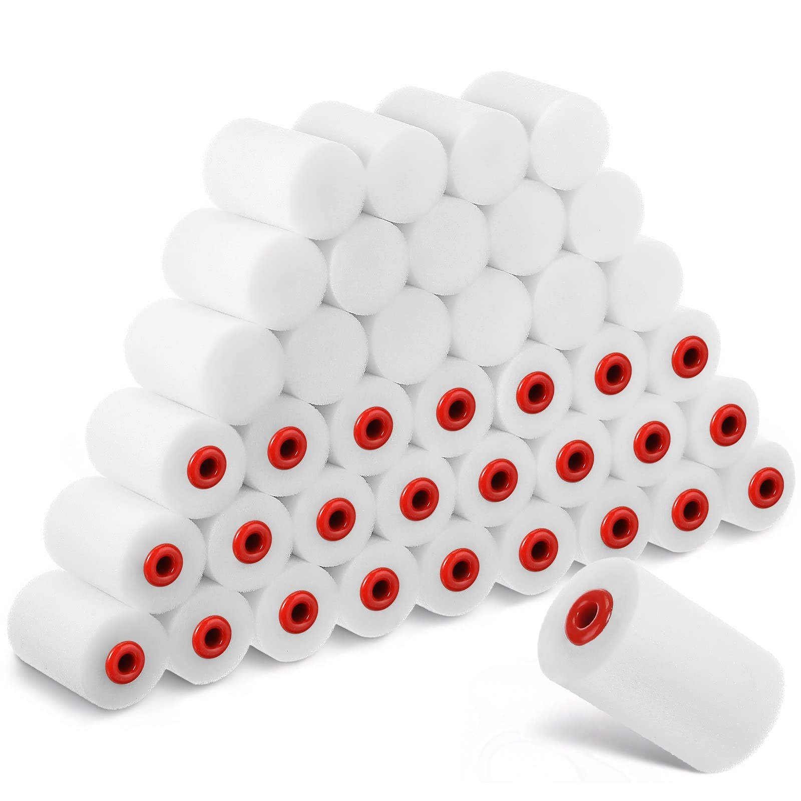 40 Pcs 2 Inch Mini Paint Roller Foam Covers Small High Density...