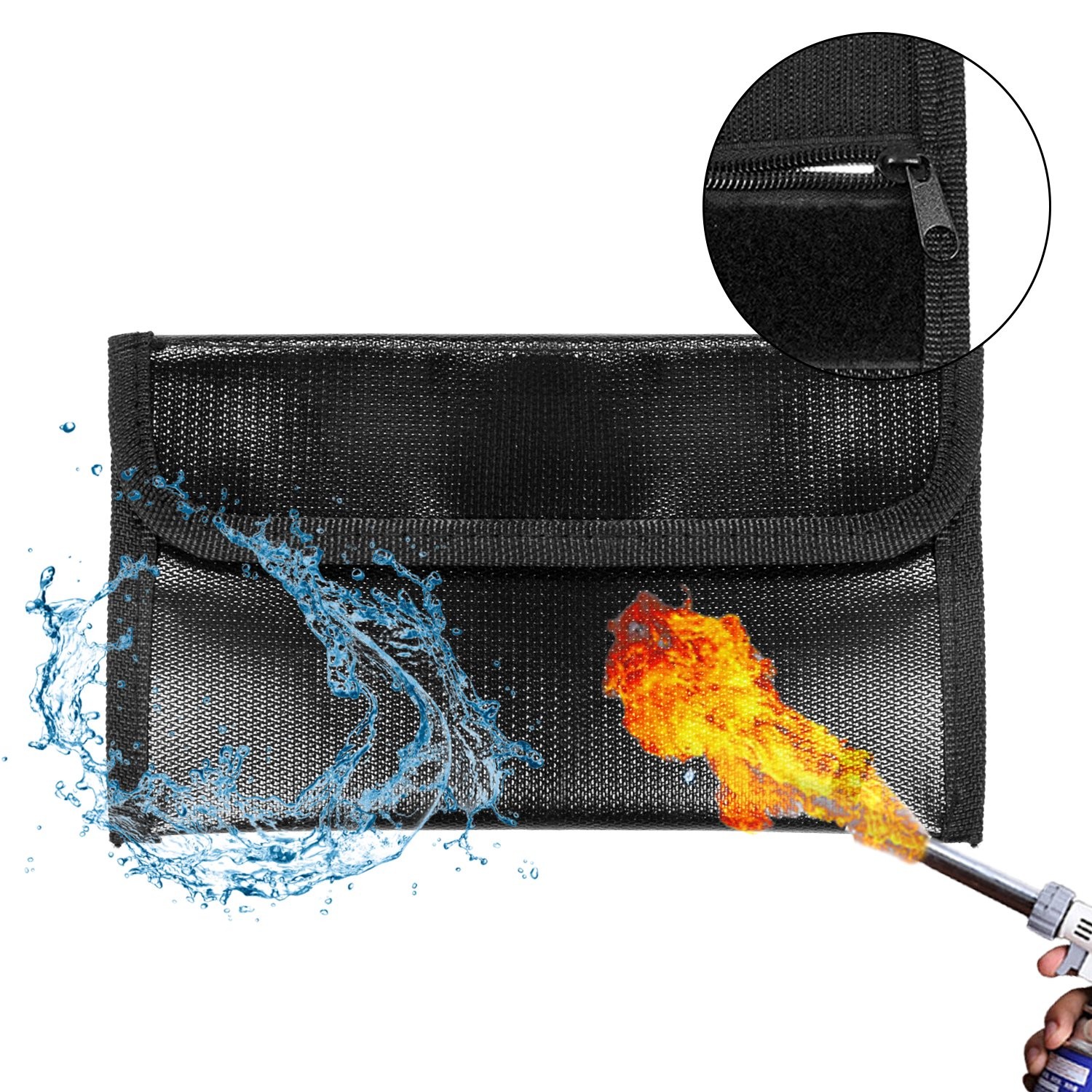 1-4PCS 2000°F Fireproof Document Bag Waterproof Safe Cash Money Pouch Storage